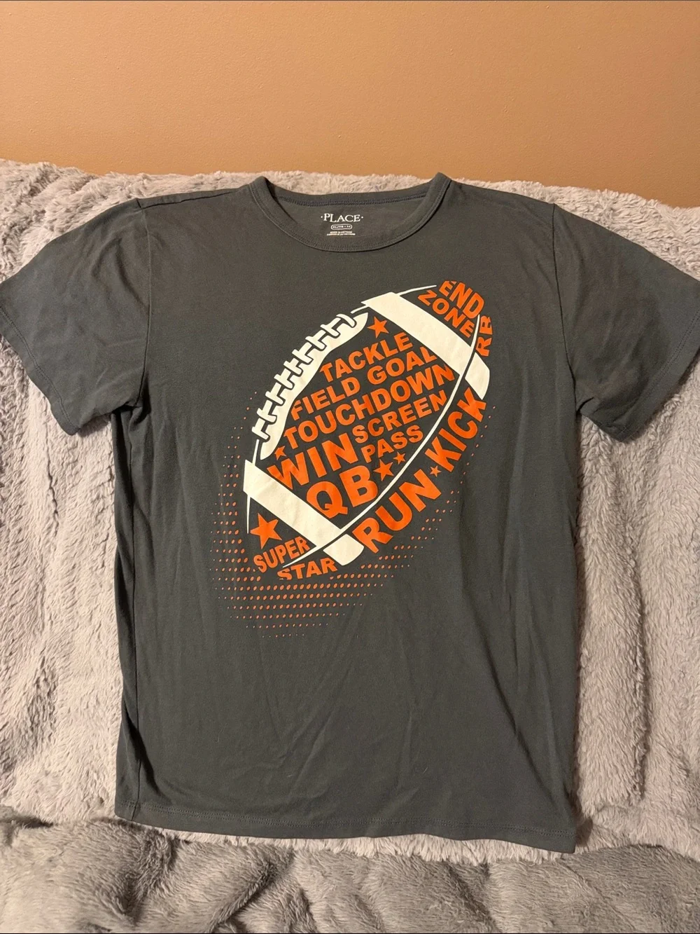 The Children's Place Boys' Charcoal Gray Football Graphic Tee